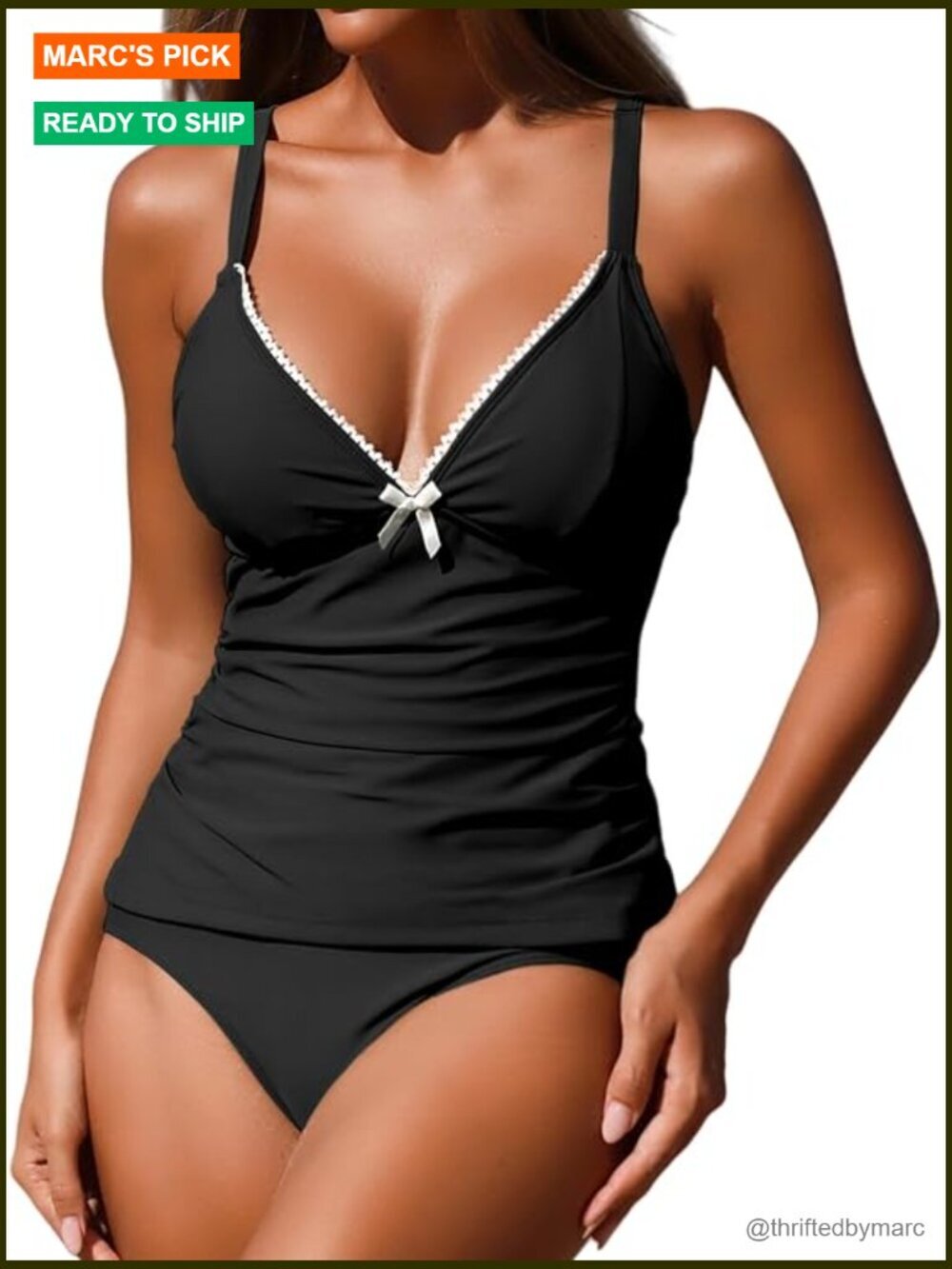 2 Piece Tankini Set Tummy Control High Waisted Swimwear
